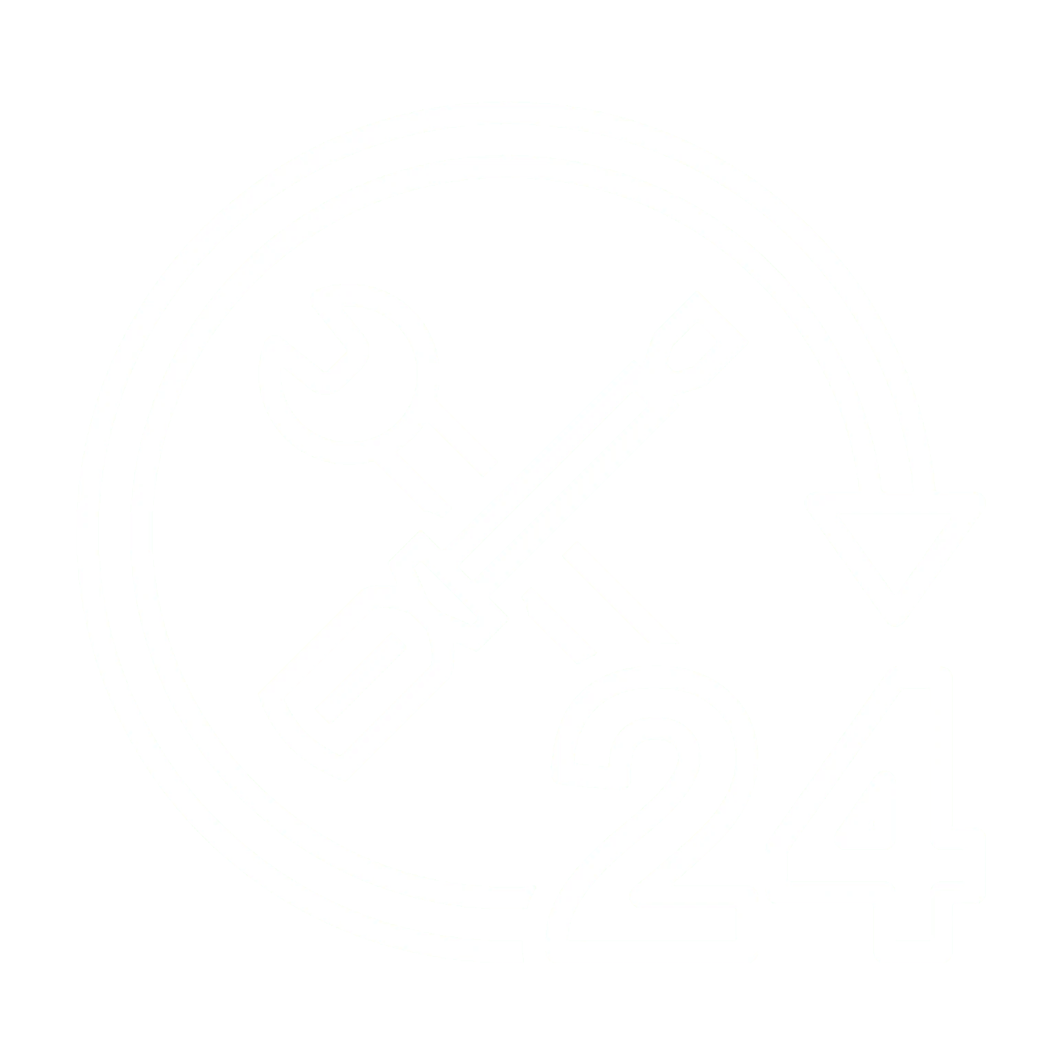24-hour service icon with tools.