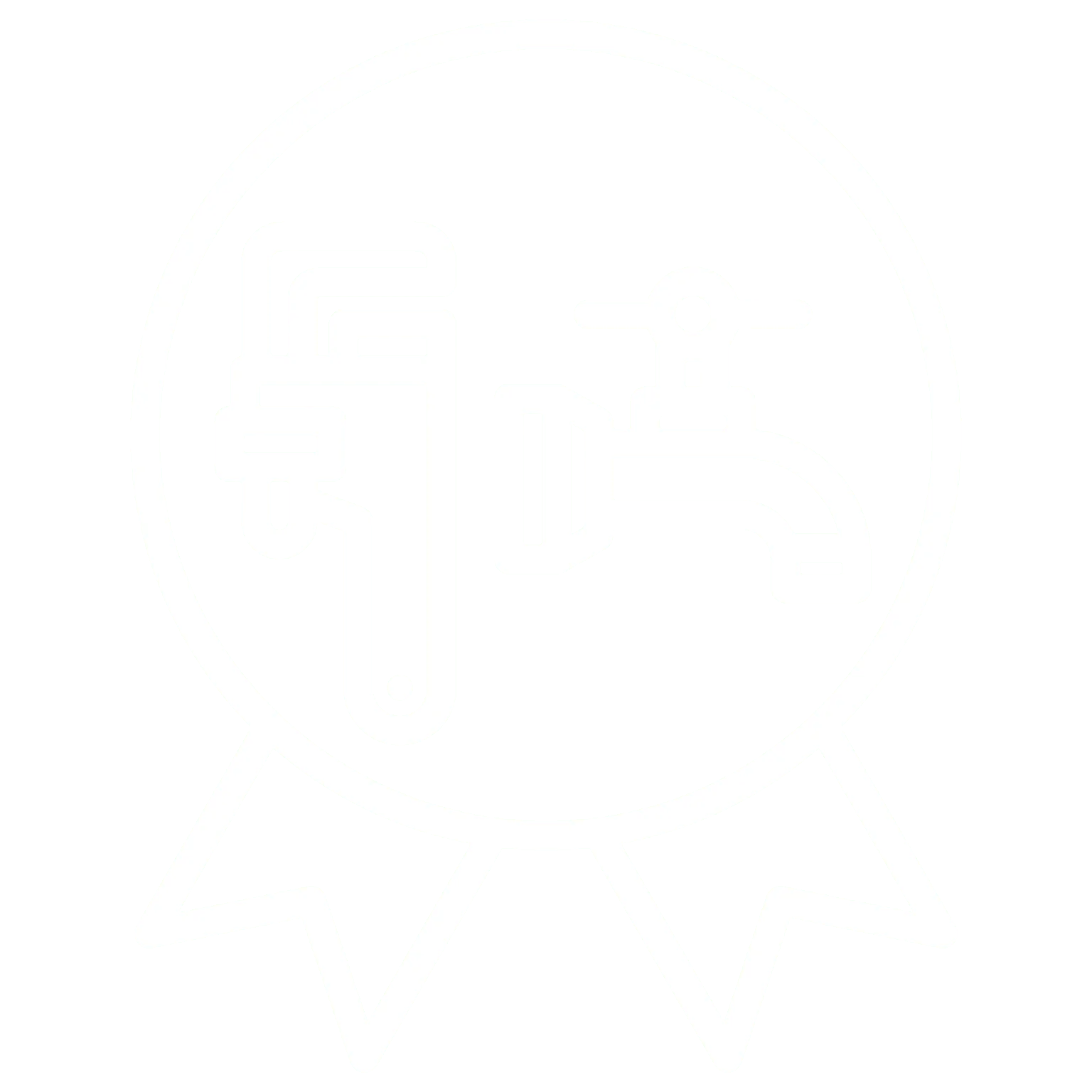 Plumbing symbol with wrench and faucet.