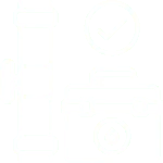 Pipeline, toolbox, checkmark icon on black background.
