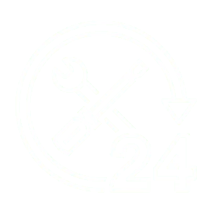 24-hour service icon with tools.