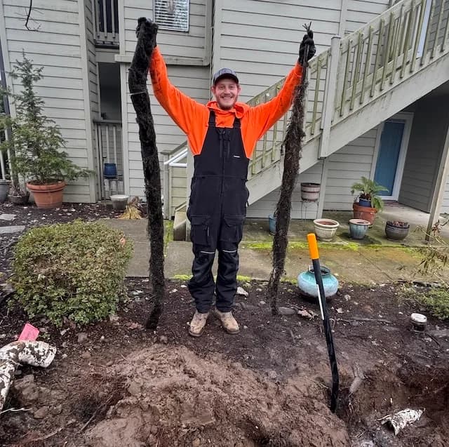 We just pulled 12 feet of roots out of this sewer pipe.