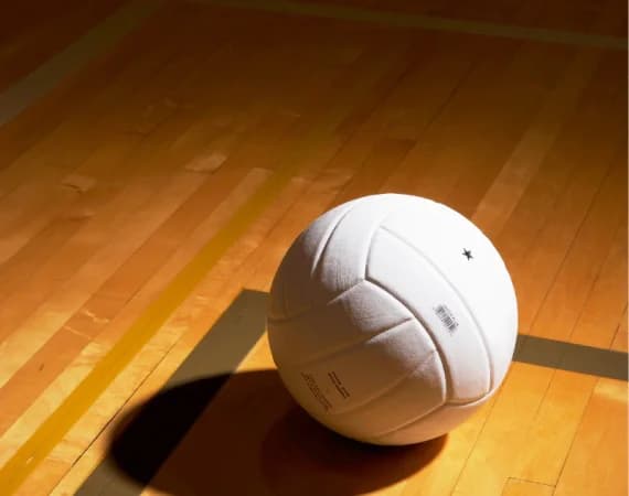 gym floor and volleyball