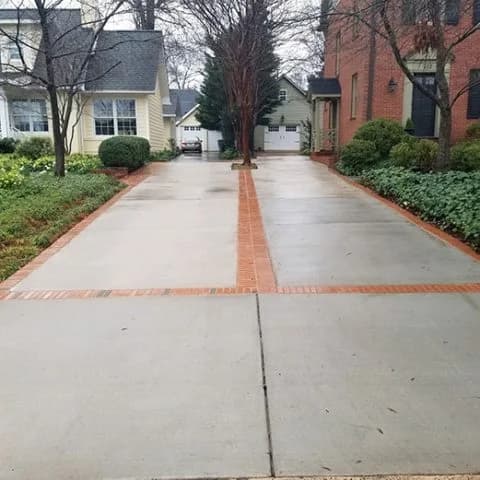 Decorative Brick and Concrete Driveway in Myers Park